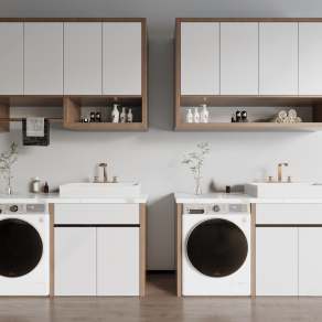 现代洗衣机柜3D模型下载